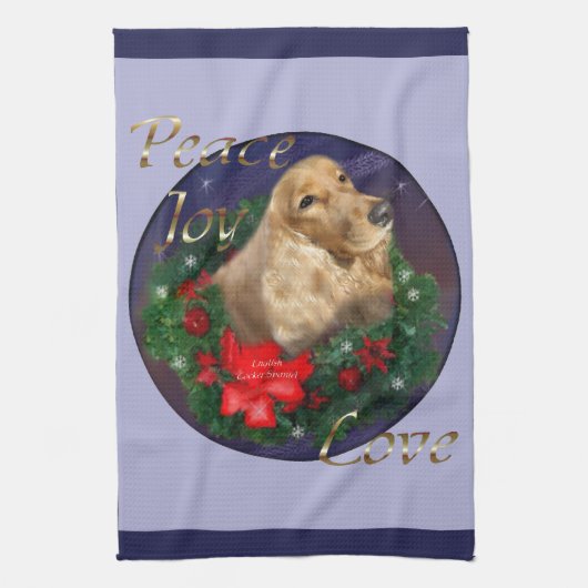 English Cocker Spaniel Christmas Theedoek (Verticaal)