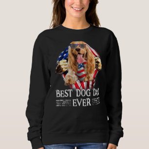 English Cocker Spaniel Dad American Flag 4th Of Ju Trui