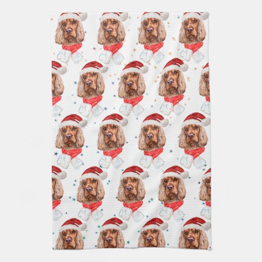English Cocker Spaniel Dog Breed Christmas Theedoek (Verticaal)