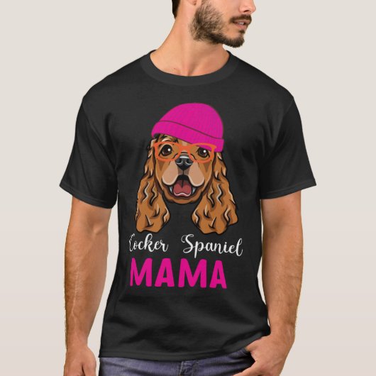 English Cocker Spaniel dog owner mother glasses an T-shirt (Voorkant)
