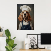 English Cocker Spaniel In Chefs Hat Poster, Pet Poster (Thuiskantoor)