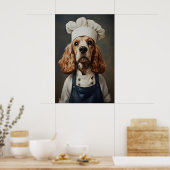 English Cocker Spaniel In Chefs Hat Poster, Pet Poster (Keuken)