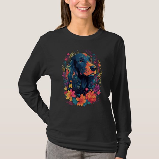 English Cocker Spaniel in the Garden Spring Flower T-shirt (Voorkant)