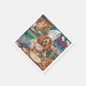 English Cocker Spaniel Kerstbakken: Kerstmis Servet (Hoek)