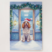English Cocker Spaniel Nurse Station Santa Hat Legpuzzel (Verticaal)