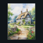 English Cottage Briefkaart<br><div class="desc">A Watercolour English cottage with garden</div>