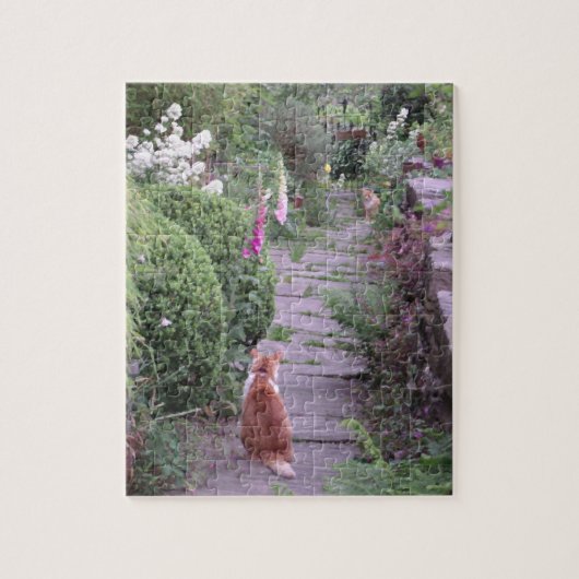 English cottage garden cats puzzel (Verticaal)
