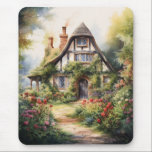 English Cottage Muismat<br><div class="desc">A Watercolour English cottage with garden</div>