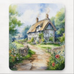 English Cottage Muismat<br><div class="desc">A Watercolour English cottage with garden</div>
