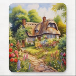 English Cottage Muismat<br><div class="desc">A Watercolour English cottage with garden</div>