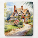 English Cottage Muismat<br><div class="desc">A Watercolour English cottage with garden</div>