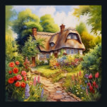 English Cottage Poster<br><div class="desc">A Watercolour English cottage with garden</div>