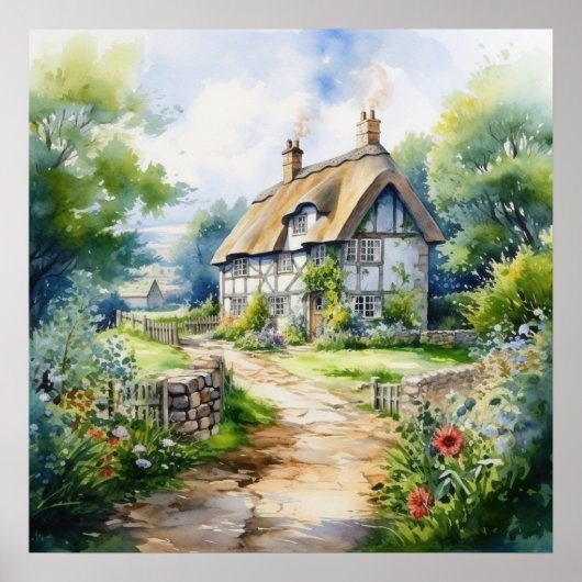 English Cottage Poster (Voorkant)