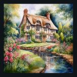 English Cottage Poster<br><div class="desc">A Watercolour English cottage with garden</div>