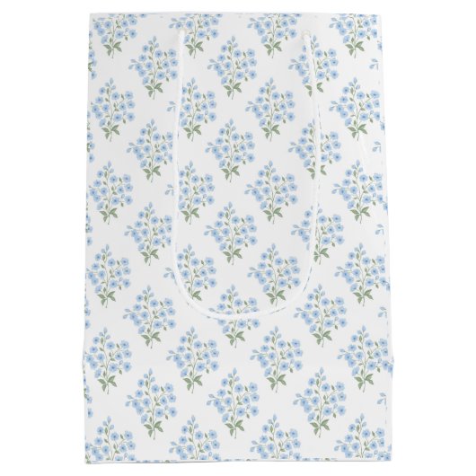 English Country Muster mit Vergissmeinnichtblumen Medium Cadeauzakje (Achterkant)