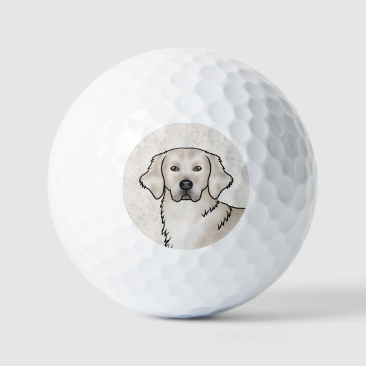 English Cream Golden Retriever Cartoon Dog Head Golfballen (Voorkant)