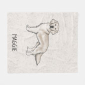English Cream Golden Retriever Dog Custom Name Fleece Deken (Voorkant (Horizontaal))