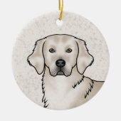 English Cream Golden Retriever Dog Custom Name Keramisch Ornament (Voorkant)