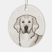 English Cream Golden Retriever Dog Custom Name Keramisch Ornament (Links)