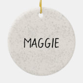 English Cream Golden Retriever Dog Custom Name Keramisch Ornament (Achterkant)