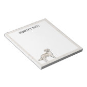 English Cream Golden Retriever Dog Custom Name Notitieblok (Schuin)