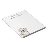 English Cream Golden Retriever Dog Custom Name Notitieblok (Schuin)