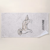 English Cream Golden Retriever Dog Custom Name Strandlaken (Voorkant)