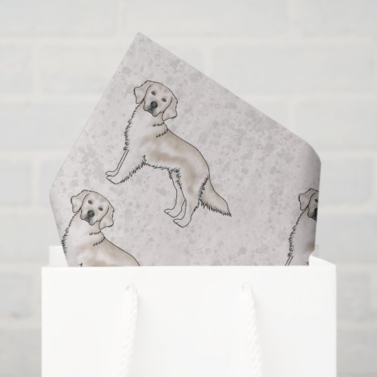 English Cream Golden Retriever Dog Print Patroon Tissuepapier (Cadeauzakje)