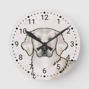 English Cream Golden Retriever Hond Hoofd Portret Ronde Klok