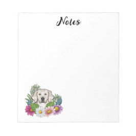 English Cream Golden Retriever Kleurrijke Bloemen Notitieblok
