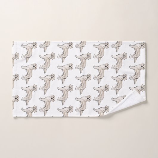 English Cream Golden Retriever Schattige hondenpat Bad Handdoek (Handdoek)