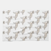 English Cream Golden Retriever Schattige hondenpat Theedoek (Horizontaal)