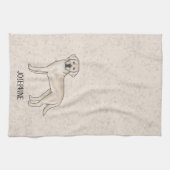 English Cream Labrador Retriever Lab Aangepaste na Theedoek (Horizontaal)