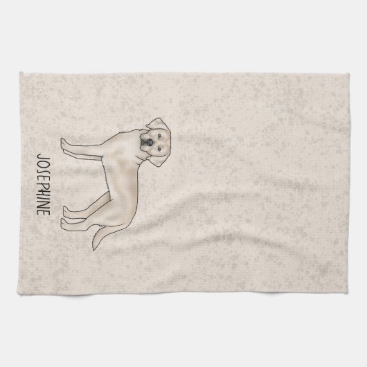 English Cream Labrador Retriever Lab Aangepaste na Theedoek (Horizontaal)