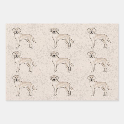 English Cream Labrador Retriever Lab Hondenpatroon Inpakpapier Vel (Voorkant 3)