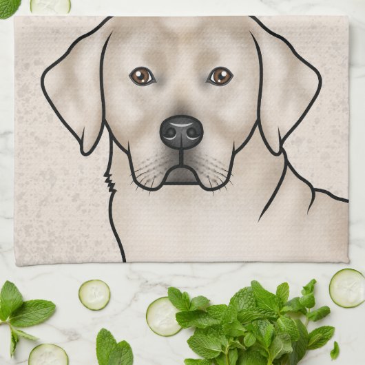 English Cream Labrador Retriever Schattige Lab Hon Theedoek (Gevouwen)