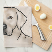 English Cream Labrador Retriever Schattige Lab Hon Theedoek (Quarter Fold)