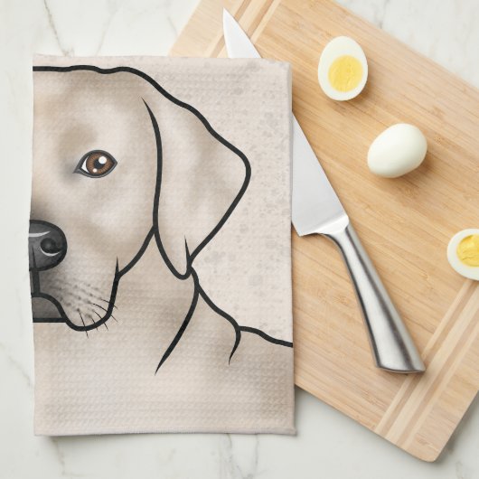 English Cream Labrador Retriever Schattige Lab Hon Theedoek (Quarter Fold)