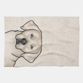 English Cream Labrador Retriever Schattige Lab Hon Theedoek (Horizontaal)
