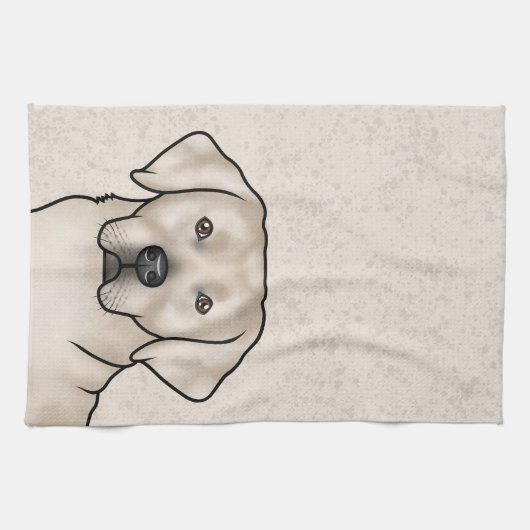 English Cream Labrador Retriever Schattige Lab Hon Theedoek (Horizontaal)