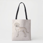 English Cream Labrador Retriever Schattigee striph Tote Bag (Voorkant)