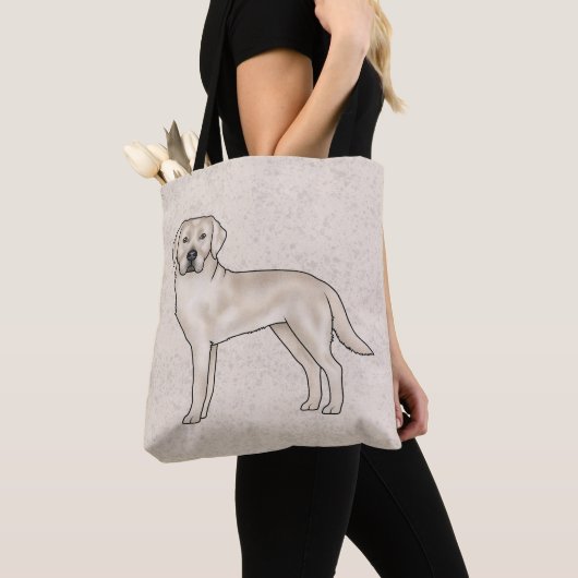 English Cream Labrador Retriever Schattigee striph Tote Bag (Dichtbij)