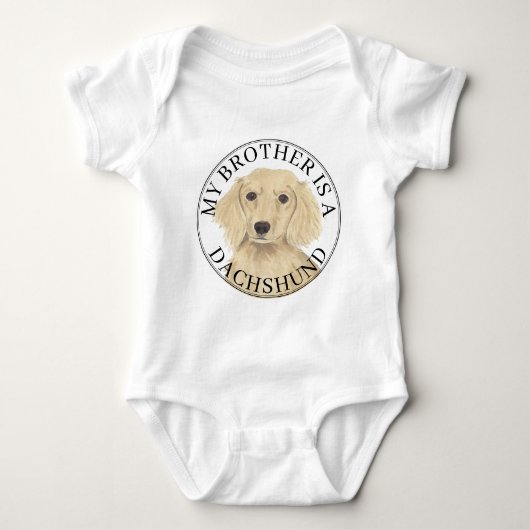 English Cream Teckel Hond Big Brother Romper (Voorkant)