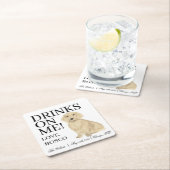 English Cream Teckel Hond Trouwen Kartonnen Onderzetters (Insitu)