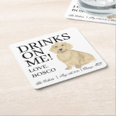 English Cream Teckel Hond Trouwen Kartonnen Onderzetters (Schuin)