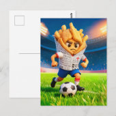 English fish and chips soccer player character briefkaart (Voorkant / Achterkant)