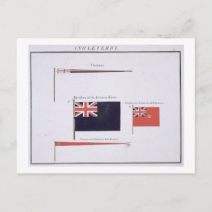English Flags, uit een Frans boek Flags, c.1819 Briefkaart