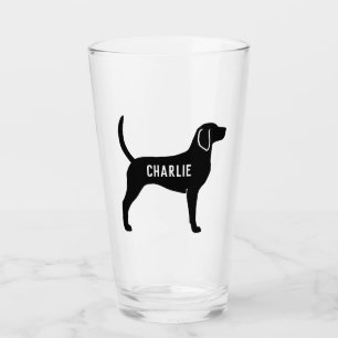 English Foxhound Dog Silhouette Persoonlijk Glas
