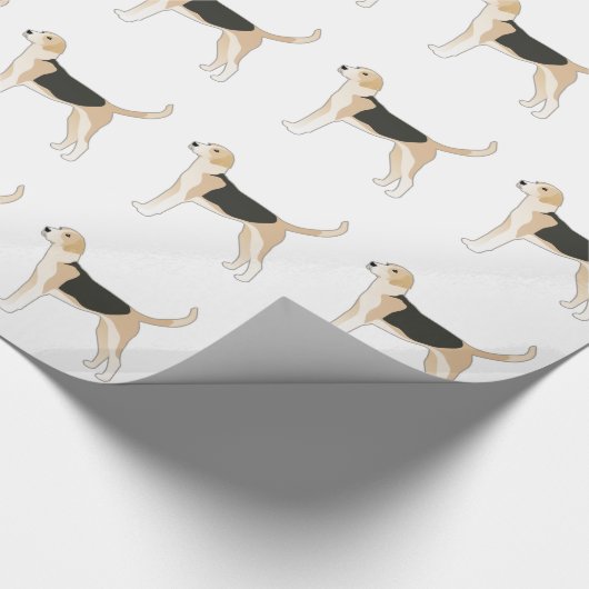 English Foxhound Hondenras Illustration Cadeaupapier (Hoek)