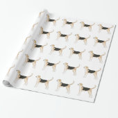 English Foxhound Hondenras Illustration Cadeaupapier (Uitgerold)